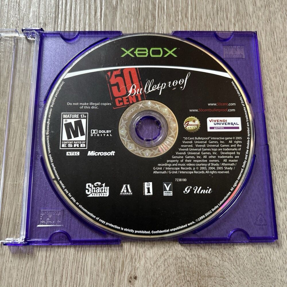 50 Cent: Bullet Proof Xbox Game Disc Only Tested Working